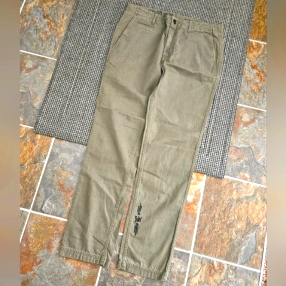 Hurley Green Chinos Durable Cotton Straight Leg